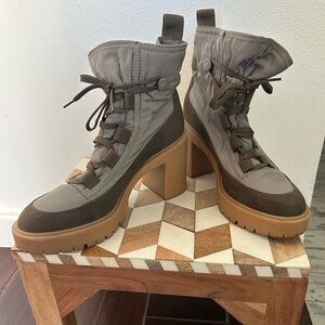 Dolce Vita Gray and Brown Heeled Boots